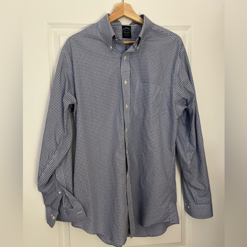 Brooks Brothers Blue Checkered Dress Shirt